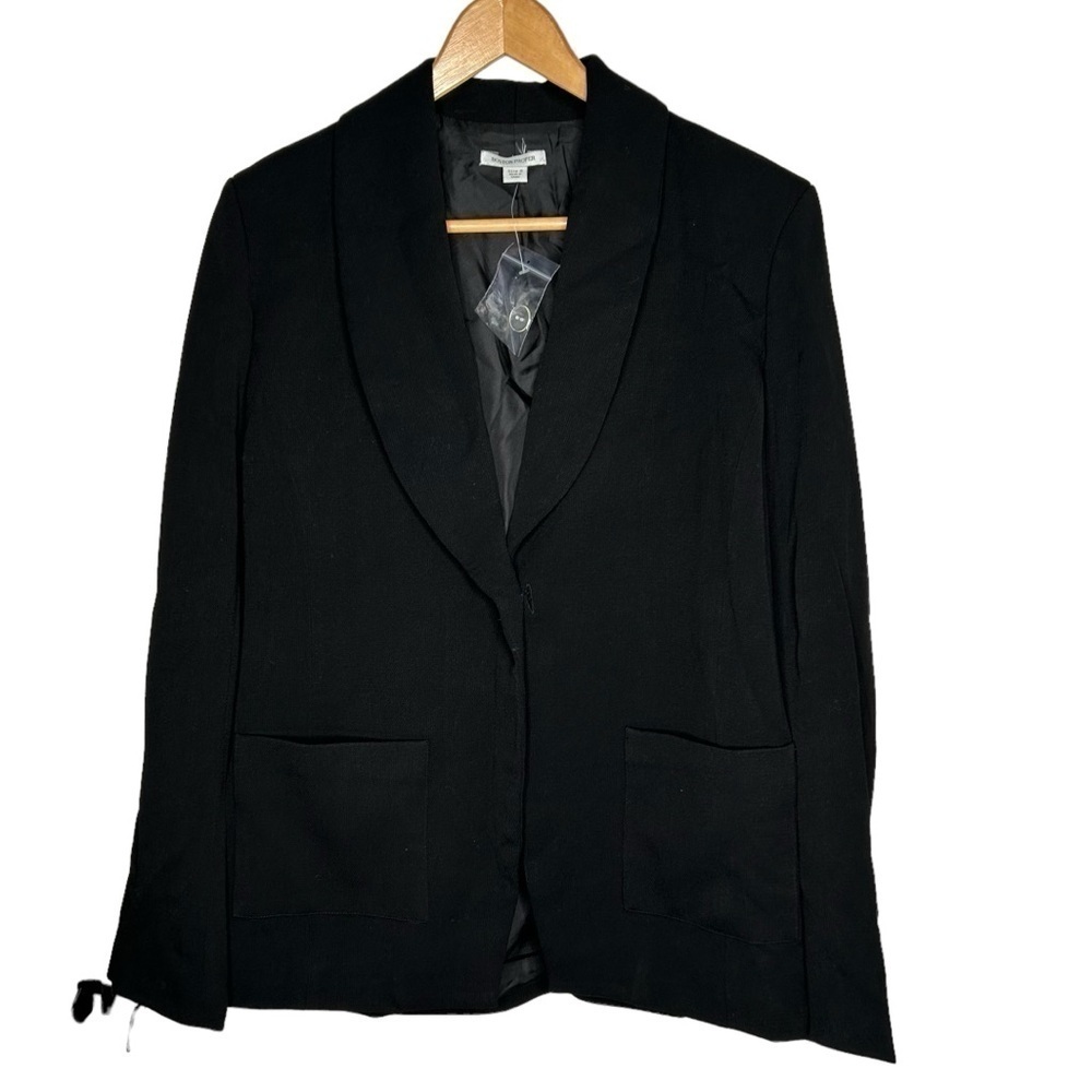 New Boston Proper Women’s Black Blazer Size 8 Career Business BNWOT Missing Belt